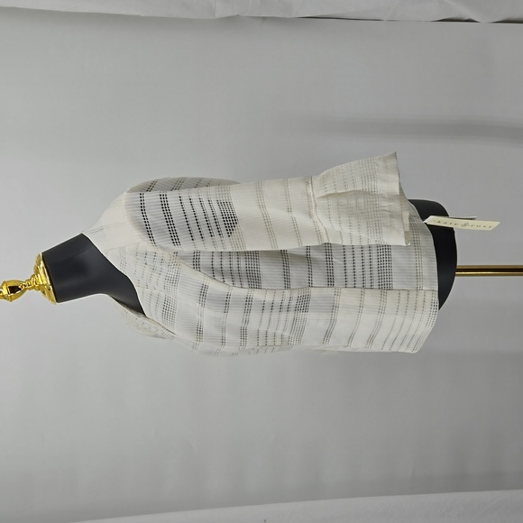 "KATE ROSY" Ivory Lined With Shoulder Pads Cropped Jacket Top Size Large - Picture 3 of 14